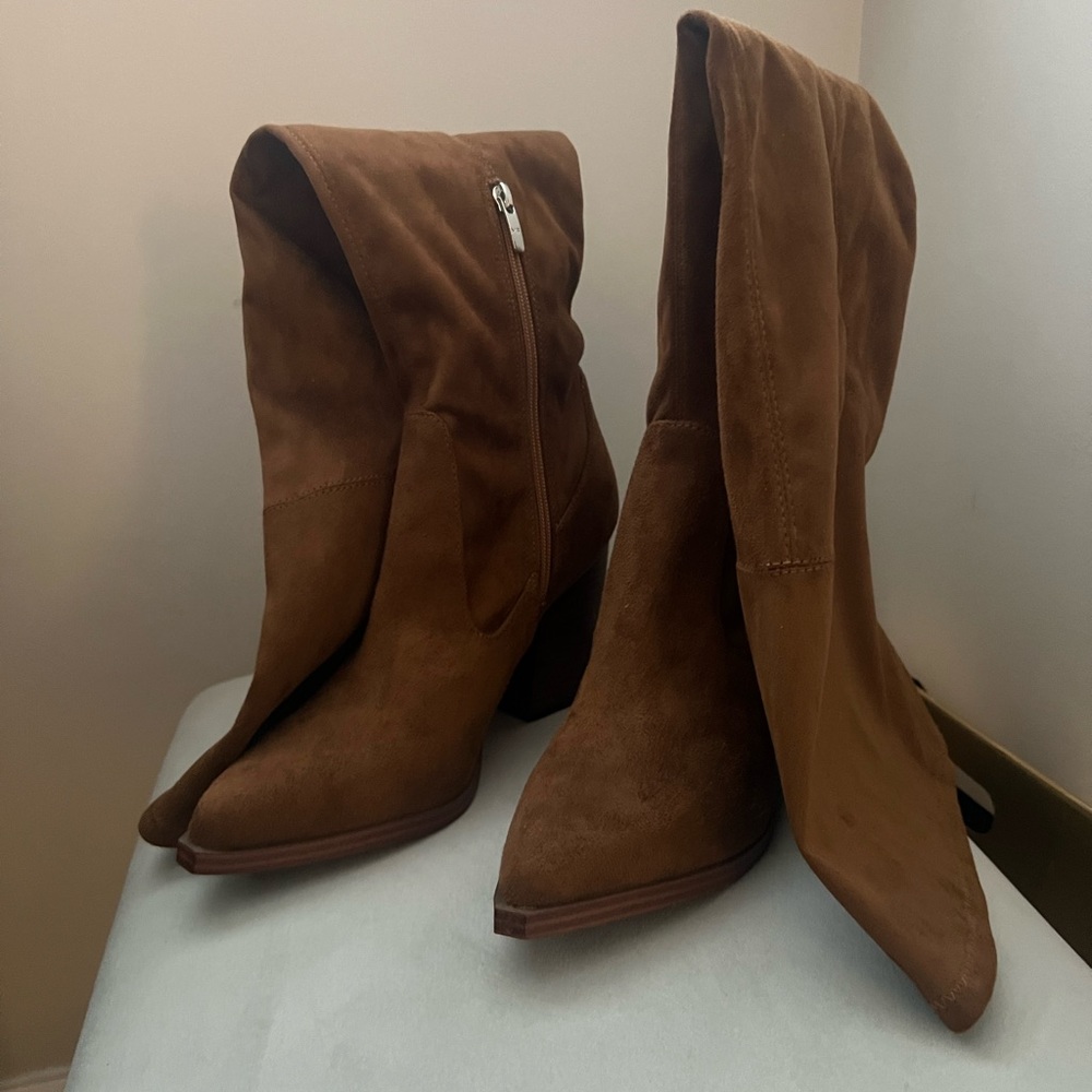 MARC FISHER FAUX SUEDE OVER THE KNEE BOOTS